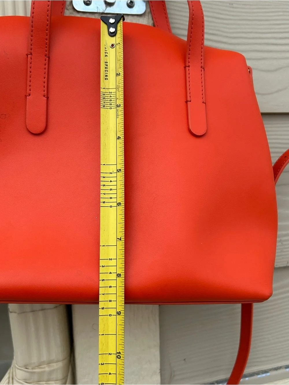 Excellent! FURLA Genuine Leather ORANGE Handbag w/Crossbody Strap